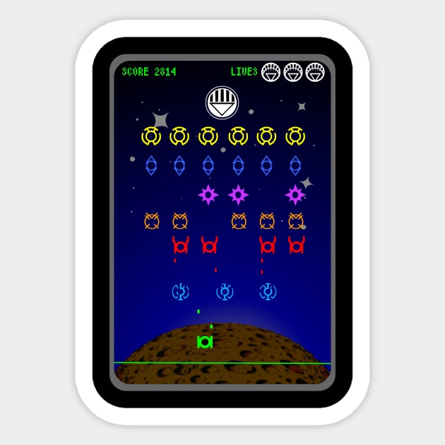 SPACE SECTOR INVADERS Sticker by popcultchart